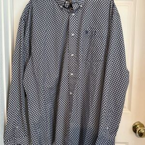Wrangler Men's Black and White Geometric Shirt